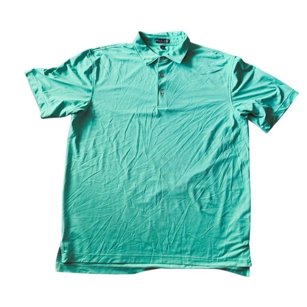 Peter Millar Men's XL Green Polo Shirt‎ Golf Casual Office Wear preppy old money